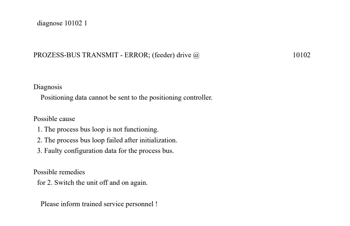 Roland R700 10102 feeder process-bus transmission fault page